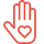 Hand with heart symbol